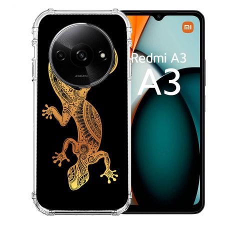 Coque Renforcée Pour Xiaomi Redmi A3 Animal Lezard Noir