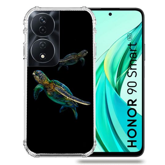 Coque Renforcée Pour Honor 90 Smart 5G Animal Tortue Noire multicolore