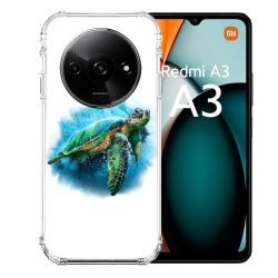 Coque Renforcée Pour Xiaomi Redmi A3 Animal Tortue Blanche multicolore