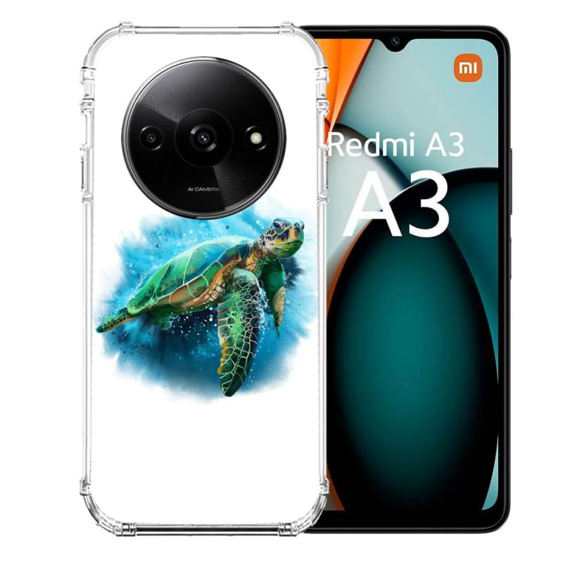 Coque Renforcée Pour Xiaomi Redmi A3 Animal Tortue Blanche multicolore