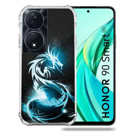Coque Renforcée Pour Honor 90 Smart 5G Fantastique Dragon Bleu