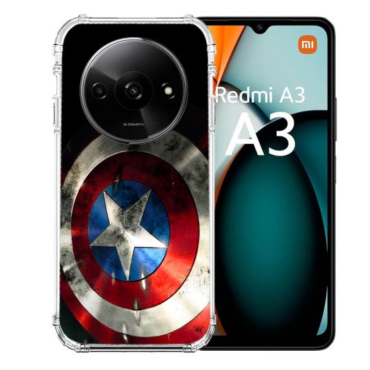 Coque Renforcée Pour Xiaomi Redmi A3 Captain America Bouclier