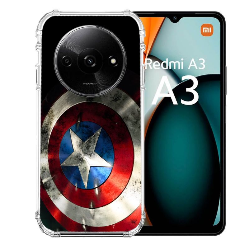 Coque Renforcée Pour Xiaomi Redmi A3 Captain America Bouclier