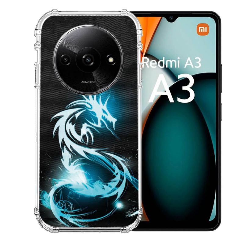 Coque Renforcée Pour Xiaomi Redmi A3 Fantastique Dragon Bleu