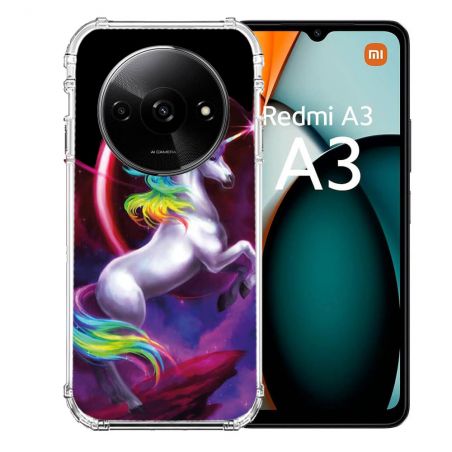 Coque Renforcée Pour Xiaomi Redmi A3 Fantastique Licorne Arc en ciel