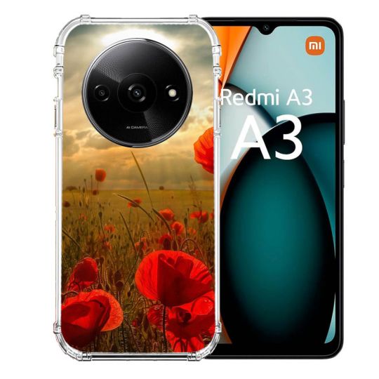 Coque Renforcée Pour Xiaomi Redmi A3 Fleur Coquelicot