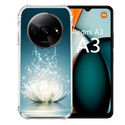Coque Renforcée Pour Xiaomi Redmi A3 Fleur Lotus Blanc