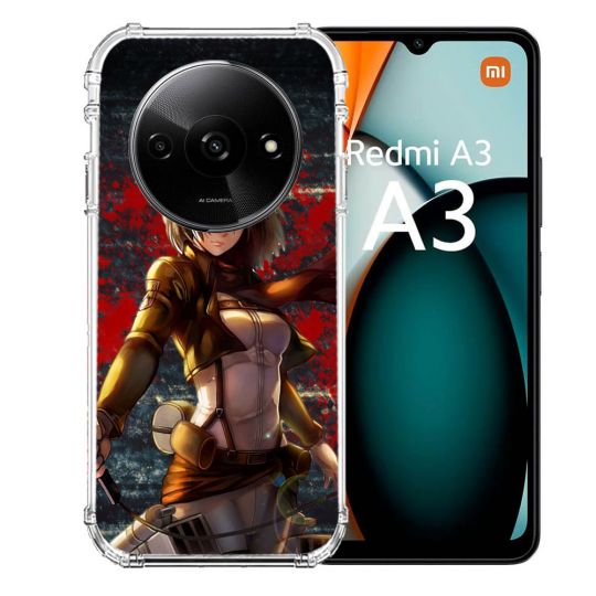 Coque Renforcée Pour Xiaomi Redmi A3 Manga Attaque Titans Mikasa