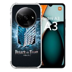 Coque Renforcée Pour Xiaomi Redmi A3 Manga Attaque Titans Noir
