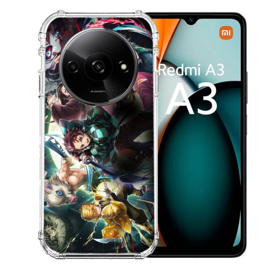 Coque Renforcée Pour Xiaomi Redmi A3 Manga Demon Slayer Groupe