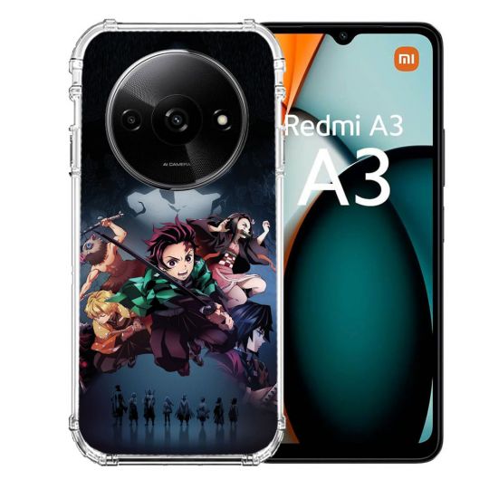 Coque Renforcée Pour Xiaomi Redmi A3 Manga Demon Slayer Noir