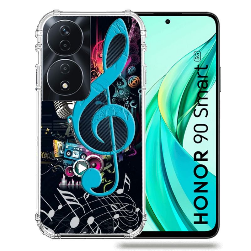 Coque Renforcée Pour Honor 90 Smart 5G Musique Cle Sol Bleu