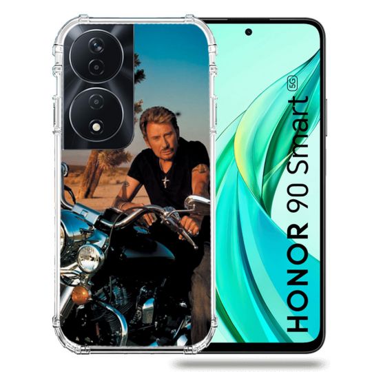 Coque Renforcée Pour Honor 90 Smart 5G Musique Johnny Hallyday Moto