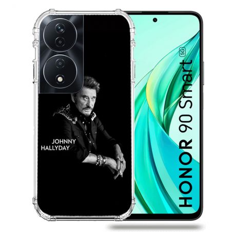 Coque Renforcée Pour Honor 90 Smart 5G Musique Johnny Hallyday Noir
