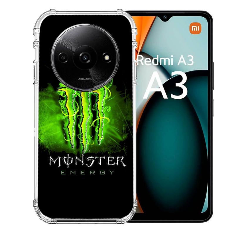Coque Renforcée Pour Xiaomi Redmi A3 Monster Energy Vert