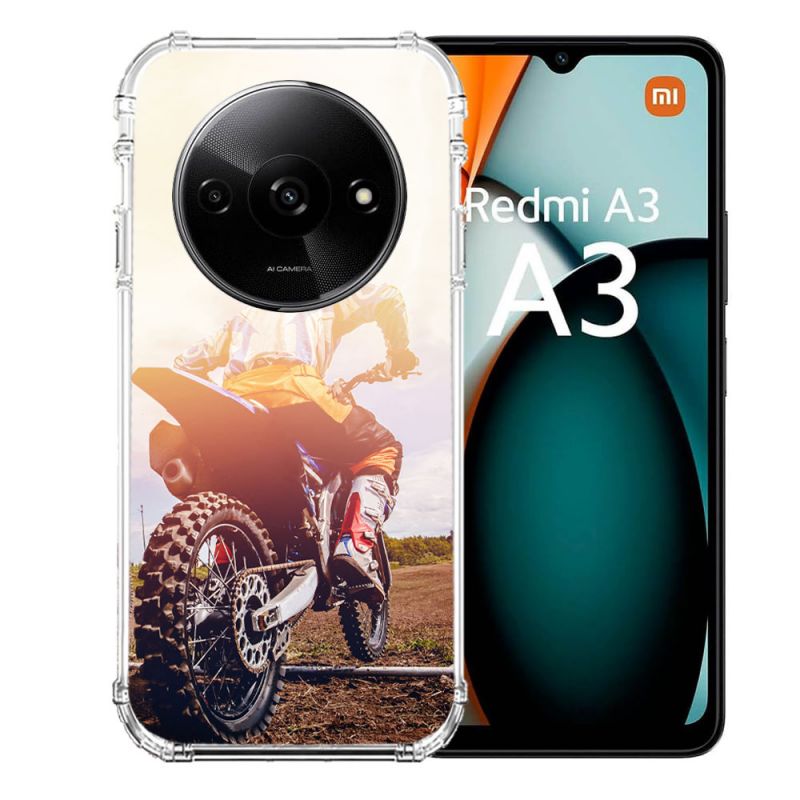 Coque Renforcée Pour Xiaomi Redmi A3 Moto Cross Soleil