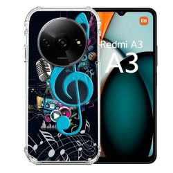 Coque Renforcée Pour Xiaomi Redmi A3 Musique Cle Sol Bleu