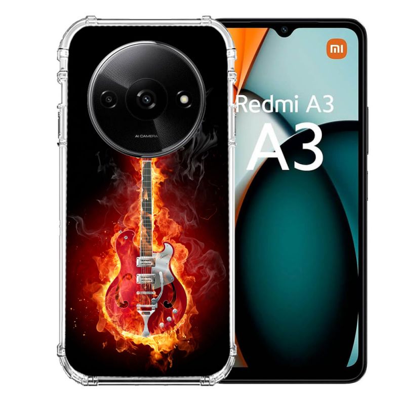 Coque Renforcée Pour Xiaomi Redmi A3 Musique Guitare Electrique