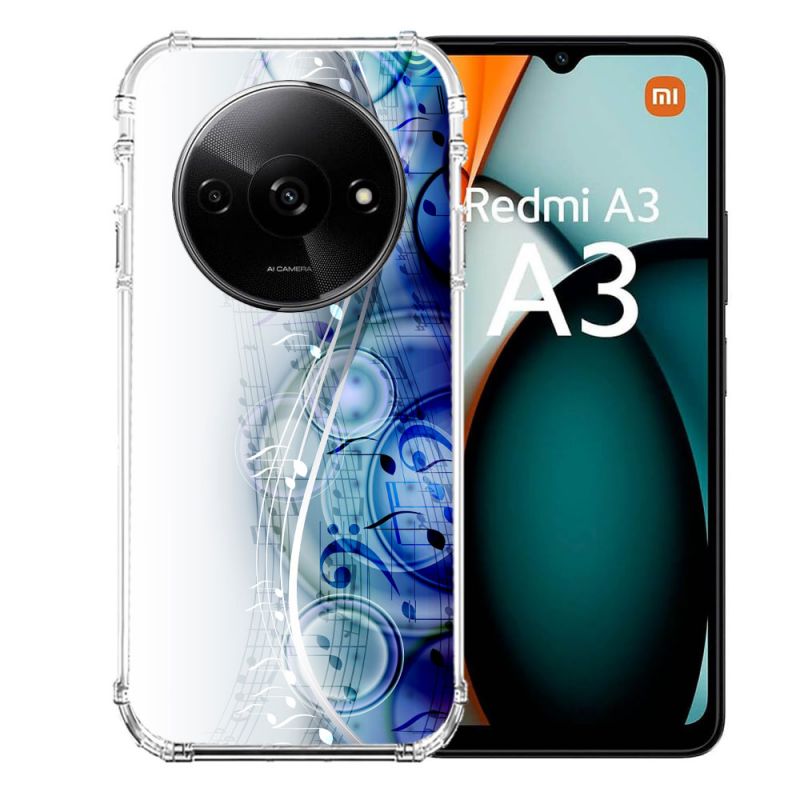 Coque Renforcée Pour Xiaomi Redmi A3 Musique Partition Vague