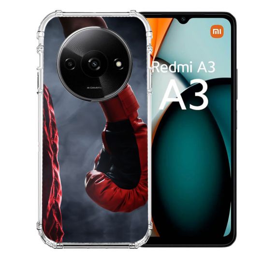 Coque Renforcée Pour Xiaomi Redmi A3 Sport Boxe Gant Rouge
