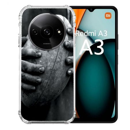 Coque Renforcée Pour Xiaomi Redmi A3 Sport Rugby Ballon Vintage