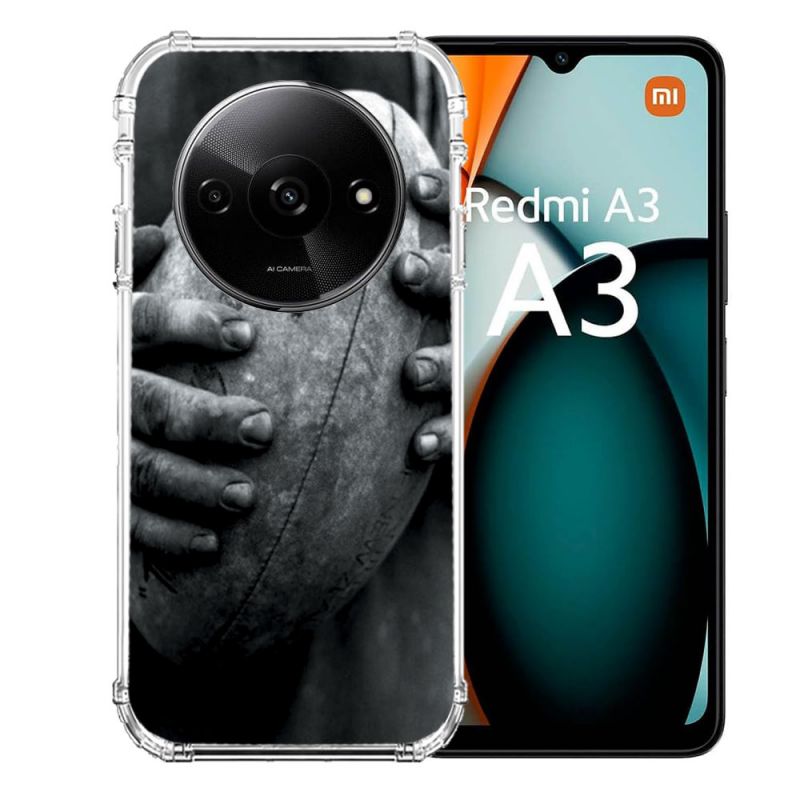 Coque Renforcée Pour Xiaomi Redmi A3 Sport Rugby Ballon Vintage