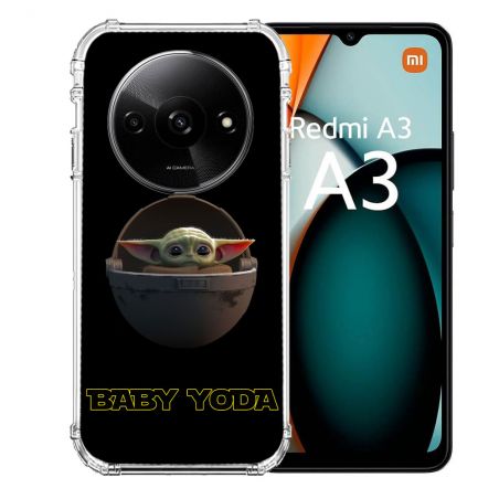 Coque Renforcée Pour Xiaomi Redmi A3 Star Wars - Yoda bebe noir