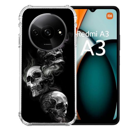 Coque Renforcée Pour Xiaomi Redmi A3 Tete de Mort Triple