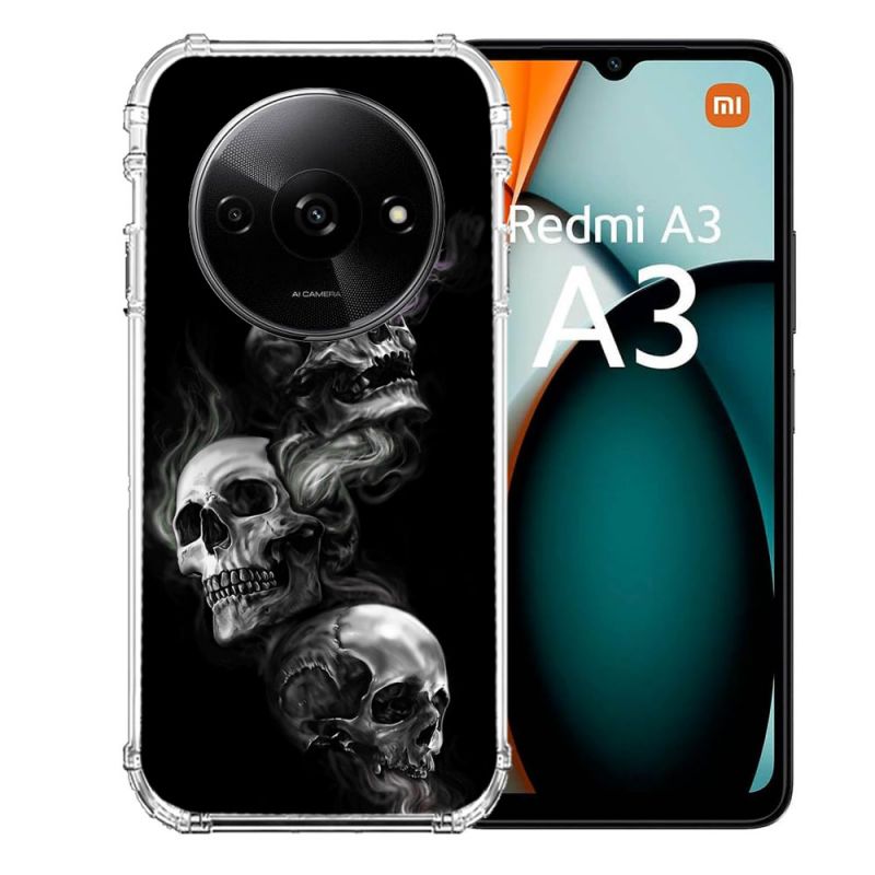 Coque Renforcée Pour Xiaomi Redmi A3 Tete de Mort Triple