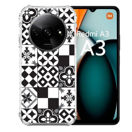 Coque Renforcée Pour Xiaomi Redmi A3 Texture Carreau Ciment Noir