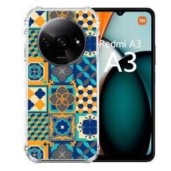 Coque Renforcée Pour Xiaomi Redmi A3 Texture Carreau Ciment Orange