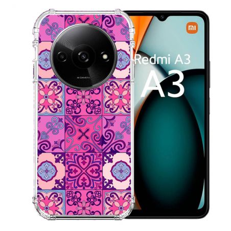 Coque Renforcée Pour Xiaomi Redmi A3 Texture Carreau Ciment Violet