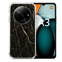 Coque Renforcée Pour Xiaomi Redmi A3 Texture Marbre Noir