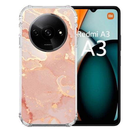 Coque Renforcée Pour Xiaomi Redmi A3 Texture Marbre Rose