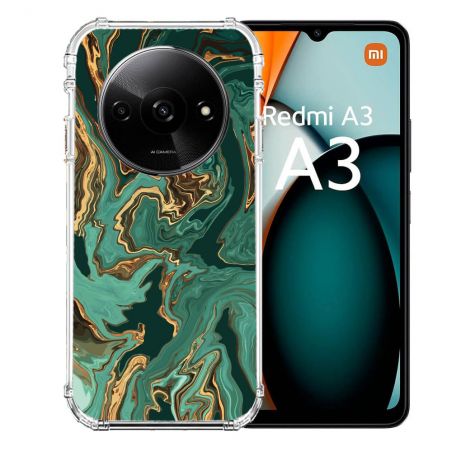 Coque Renforcée Pour Xiaomi Redmi A3 Texture Marbre Vert