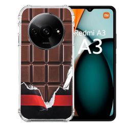 Coque Renforcée Pour Xiaomi Redmi A3 Texture Trompe Oeil Chocolat