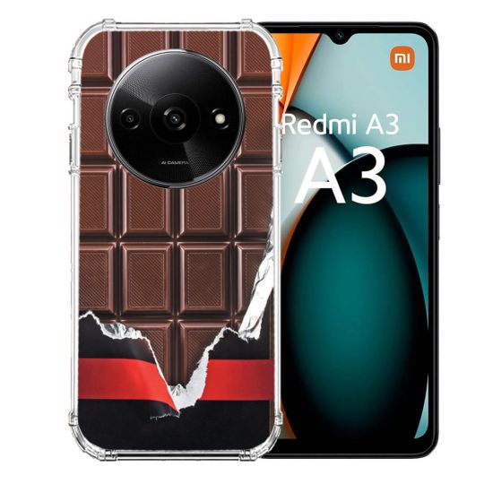 Coque Renforcée Pour Xiaomi Redmi A3 Texture Trompe Oeil Chocolat