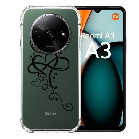 Coque Transparente Pour Xiaomi Redmi A3 Cœur infini
