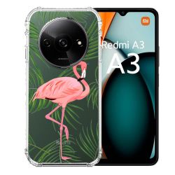 Coque Transparente Pour Xiaomi Redmi A3 Flamant Rose