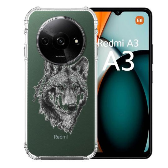 Coque Transparente Pour Xiaomi Redmi A3 Loup