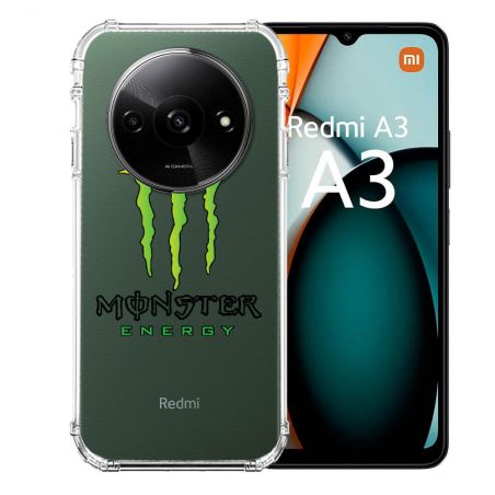 Coque Transparente Pour Xiaomi Redmi A3 Monster Energy