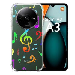 Coque Transparente Pour Xiaomi Redmi A3 Note Musique Colore