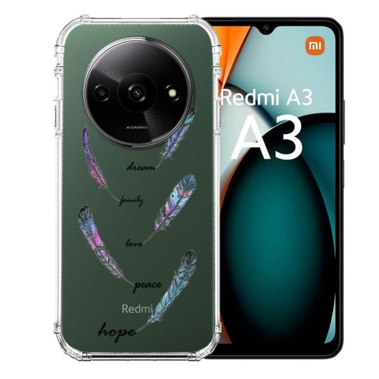 Coque Transparente Pour Xiaomi Redmi A3 Plume Couleur