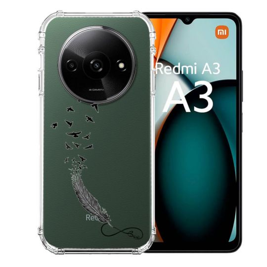 Coque Transparente Pour Xiaomi Redmi A3 Plume Infini