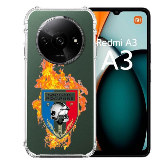 Coque Transparente Pour Xiaomi Redmi A3 Pompier Feu
