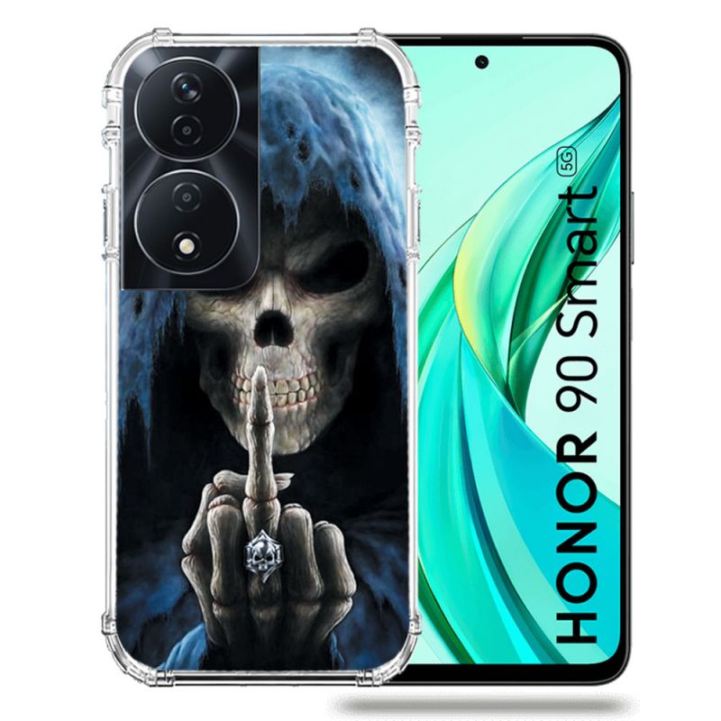 Coque Renforcée Pour Honor 90 Smart 5G Tete de Mort Doigt
