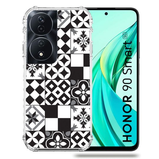 Coque Renforcée Pour Honor 90 Smart 5G Texture Carreau Ciment Noir