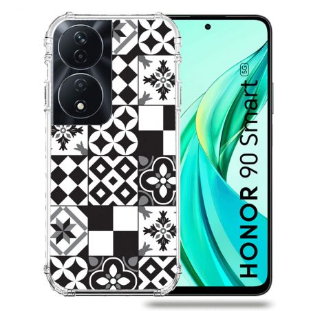 Coque Renforcée Pour Honor 90 Smart 5G Texture Carreau Ciment Noir
