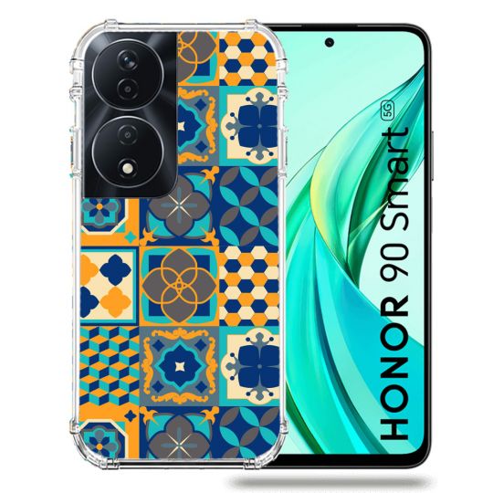 Coque Renforcée Pour Honor 90 Smart 5G Texture Carreau Ciment Orange