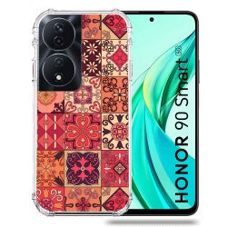 Coque Renforcée Pour Honor 90 Smart 5G Texture Carreau Ciment Rouge